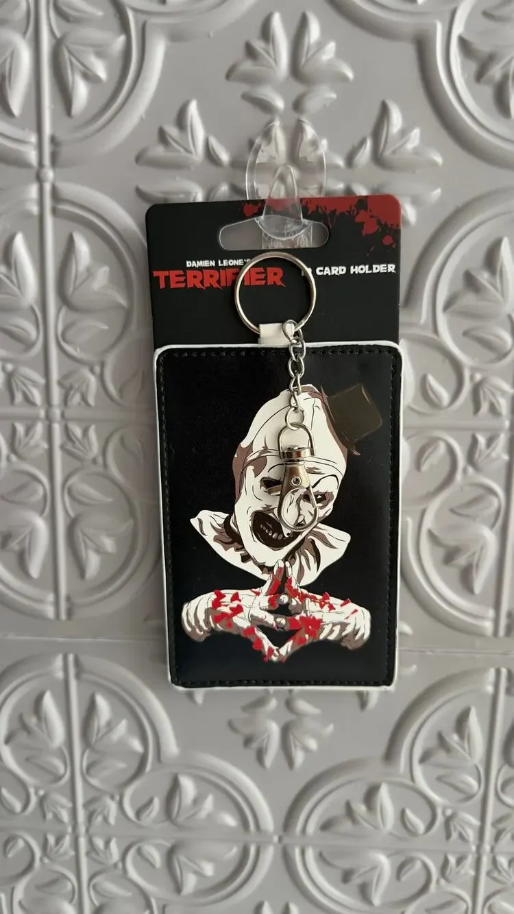 Terrifier Art the Clown Faux Leather ID Card Holder Lanyard Keychain NEW